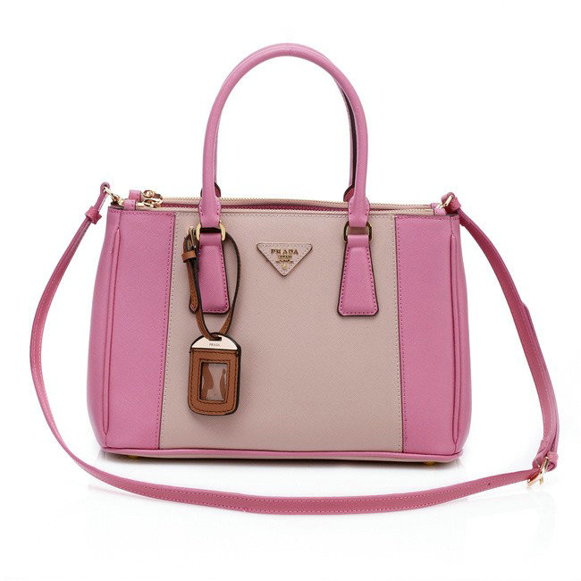 2014 Prada saffiano calfskin 33cm tote BN2274 light pink&pink online store